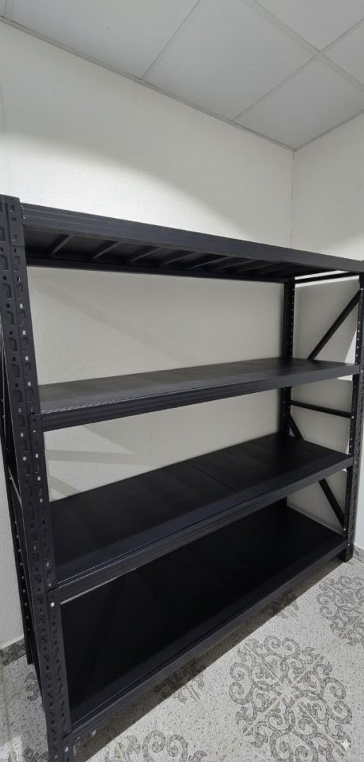 أسود 2 في 2 رفوف متينة 2 متر × 2 متر عمق 6 لون أسود